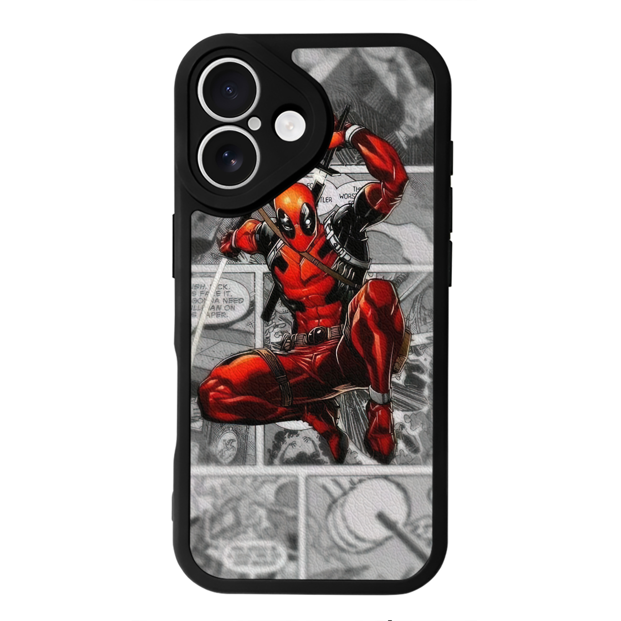 （画像用） Deadpool デッドプール 【iPhone 16シリーズ対応】シリコンスマホケース（レザー調） 材質：シリコン